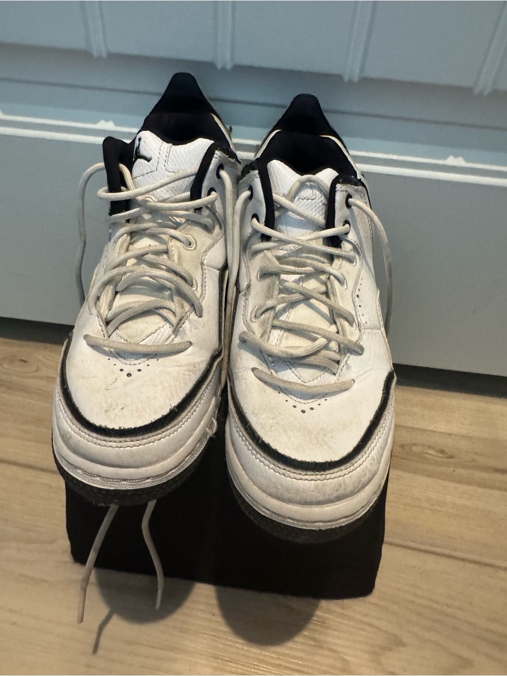 Jordan Kids White and Black Low-Top Sneakers